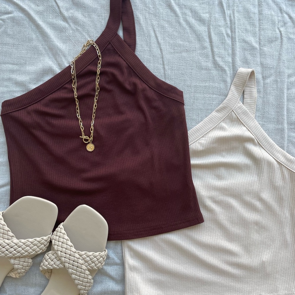 Iggy One Shoulder Top - Brown